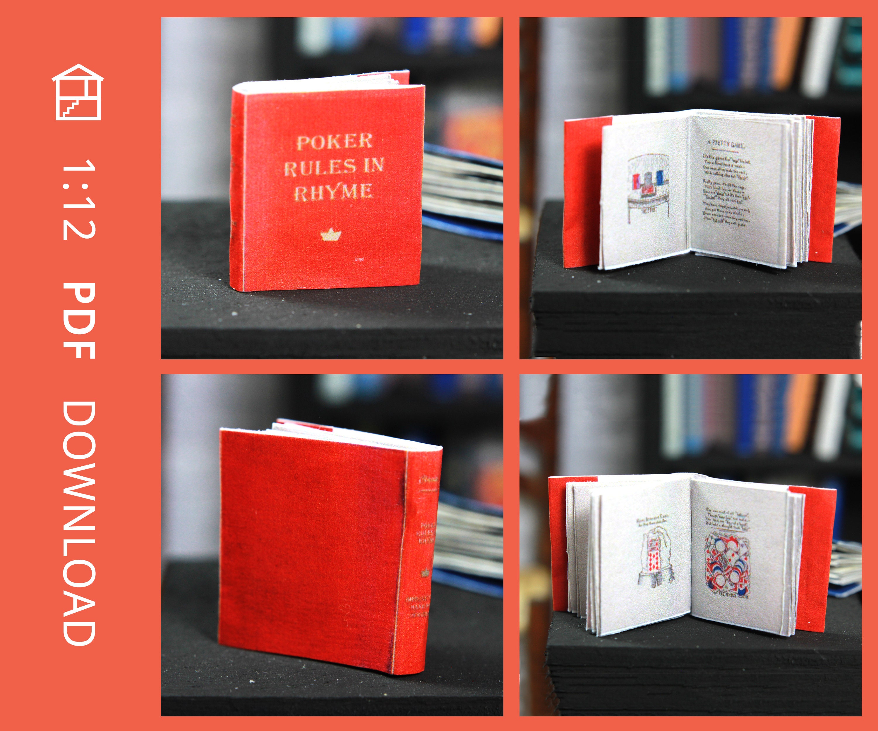 Poker Rules In Rhyme 13 Miniature Book Pdf Printable Pattern Etsy Canada