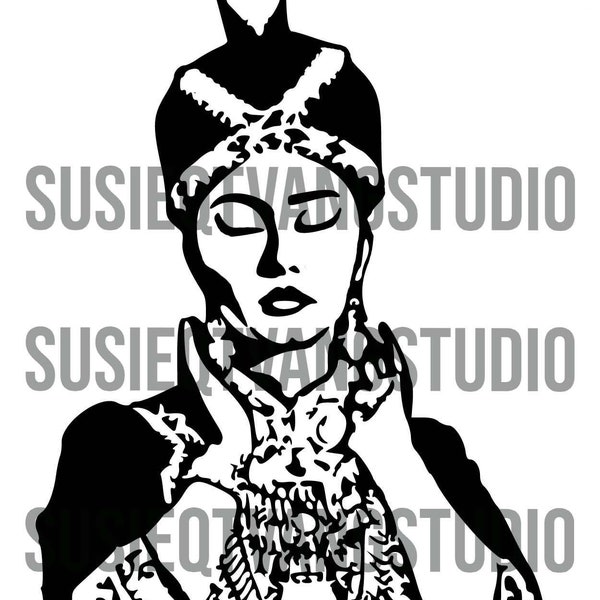 Hmong Design, Hmong Digital, Hmong Print, hmong girl, hmong hat, hmong clothing woman svg printable