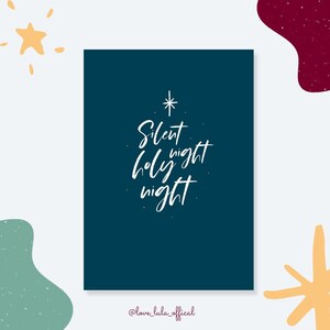 Noche de paz, noche de paz / Tarjeta navideña cristiana / Tarjetas basadas en la fe / Tarjetas para amigos / Tarjeta de felicitación A6