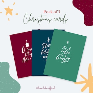 Confezione da 3 biglietti di Natale basati sulla fede / Biglietto di Natale cristiano / Biglietti basati sulla fede / Biglietti per amici / Biglietto di auguri / Natale