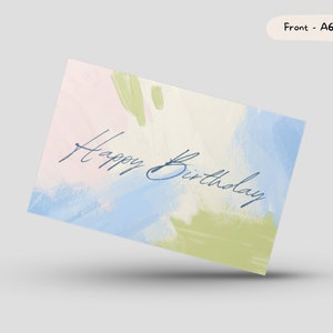 Carte de joyeux anniversaire | Peinture acrylique abstraite | Blanc à l'intérieur | de cartes pour lui/elle/ils | Cartes neutres | Carte de voeux A6