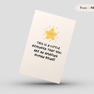 Piccolo promemoria: sei un essere umano straordinario / Grazie / Solo per dire / Ben fatto / Sei straordinario / Sei una stella / Biglietto A6