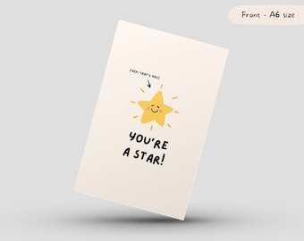 You're a Star! Greeting Card | Thank You, Well Done A6