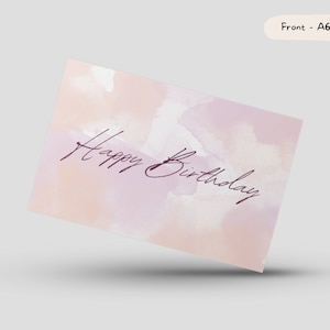 Carte de joyeux anniversaire | Aquarelle abstraite | Blanc à l'intérieur | Cartes pour amis | Cartes neutres | Carte de voeux A6