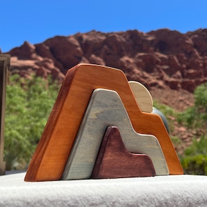 Stacking Toys, Red Rock Cliffs, Educational Toys, Desert Southwest, Reggio Inspired, Waldorf, Wooden Toys, Desert decor, Mountain