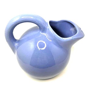 Vintage Beauceware Pitcher 107 | Pichet Boule Céramique de Beauce Canada | Mid Century Blue Lavender Pot | Retro Quebec Pottery | Vase Bleu