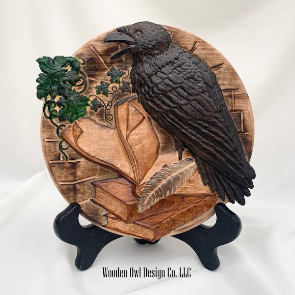 Wood Carving Raven - Etsy