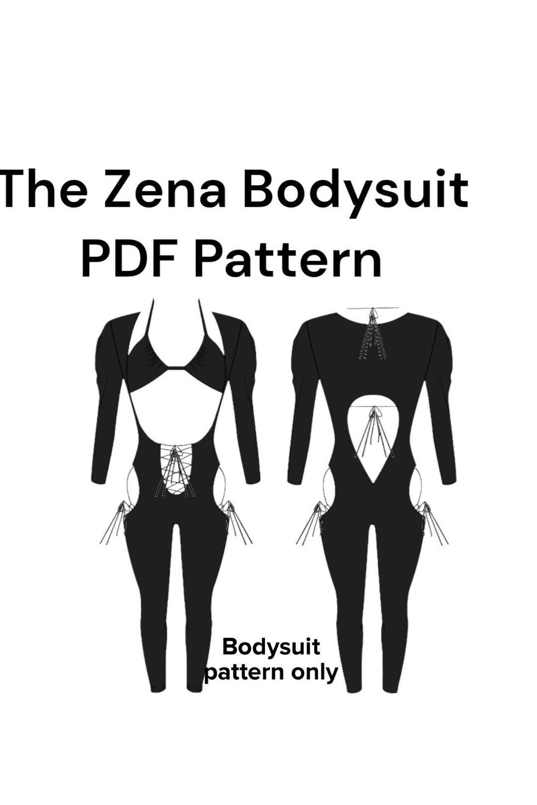 New the Zena Bodysuit PDF Sewing Pattern Stripper Exotic Dancewear