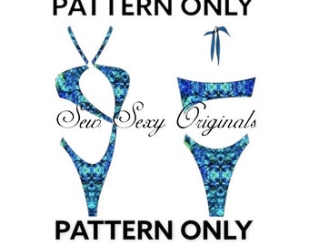 PDF Sewing Pattern The Simone Monokini Digital Download Swimwear Sewing Pattern  Xs-XXL letter A0