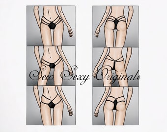 Strappy Thongs 3 Ways PDF Sewing pattern exotic Dancewear Pattern Stripper Lingerie digital download Xs-XXl