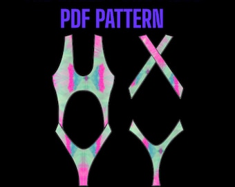 NEW! Stripper Sewing Pattern The Shelby One Piece Bodysuit PDF Pattern Digital Download Exotic Dance Wear XXS-3X