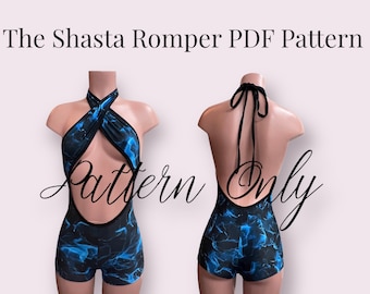 The Shasta Romper Pattern Stripper Sewing Pattern Bartender Bottlegirl PDF Sewing Pattern Exotic Dancewear Digital Download Pattern XS-3X