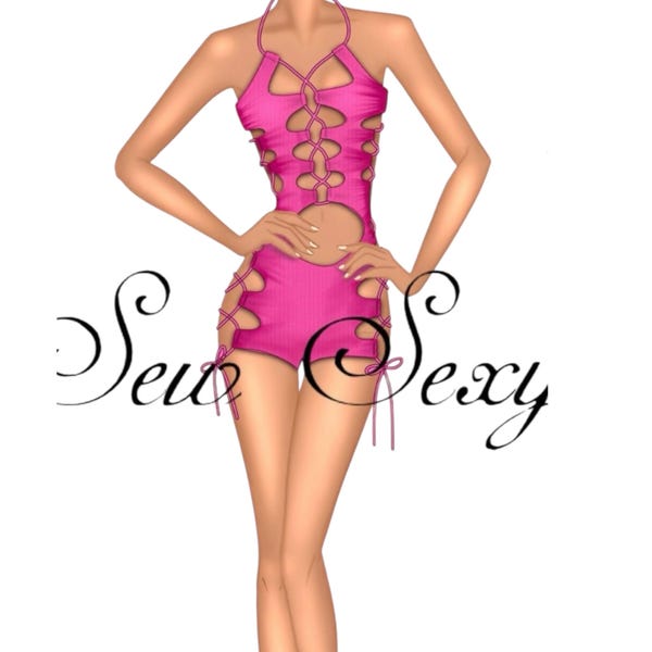 Bottlegirl  Bartender PDF  Sewing Pattern Stella Romper Stripper Exotic Dancewear, Rave (XS-3X Digital Download)