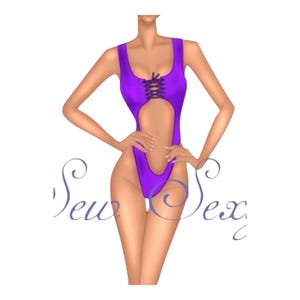 Stripper Sewing Pattern Exotic Dancewear Bottlegirl Rave XS-3X Celeste Bodysuit (PDF Digital Download