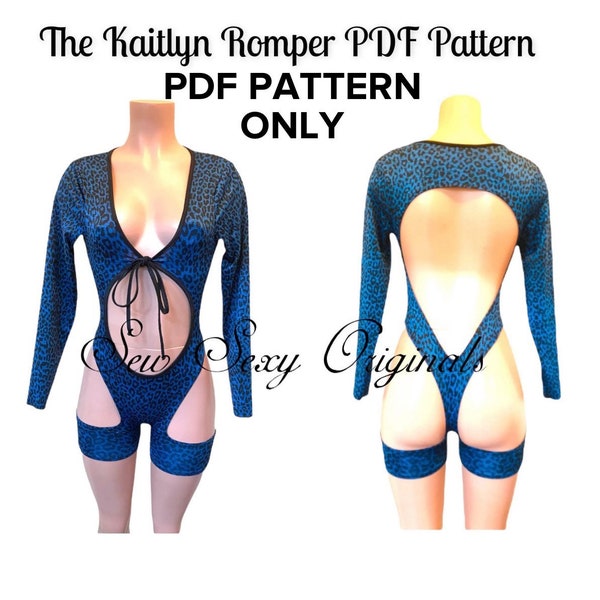 Patron de couture strip-teaseuse The Kaitlyn Romper PDF Dancewear exotique Rave Bartender Bottle Girl Téléchargement numérique