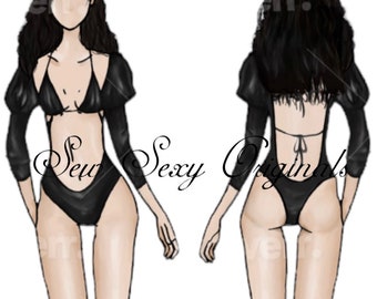 New! Stripper Sewing Pattern The Serenity Bodysuit Set exotic Dancewear Pattern PDF Digital Download