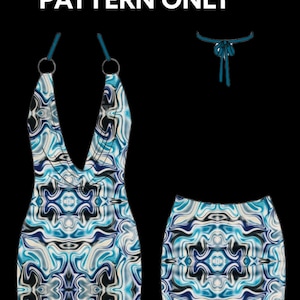 New! The Eva Cowl Neck MINI dress  PDF Sewing Pattern Exotic Dancewear Stripper Wear Clubwear Digital Download Learn to Sew!