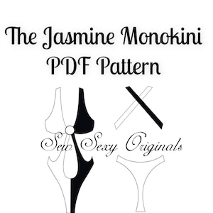 PDF Padrão de costura O Monokini Jasmine dançarina exótica stripper usar Sexy Swimwear Padrão de costura Download digital carta/A4/AO/projetor