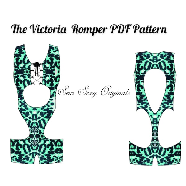 The Victoria Romper PDF Sewing Pattern Stripper Pattern Exotic Dance Wear Rave Bartender Bottle Girl Digital Download