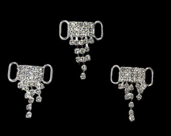 Set of 3 Rhinestone Bikini Connectors Bows