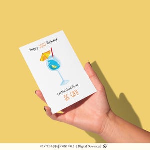30e verjaardagskaart | Gelukkige 30e verjaardag voor ginliefhebber | Kaart voor vriend, haar, hem | Dertig mijlpaal afdrukbaar | Digitale download