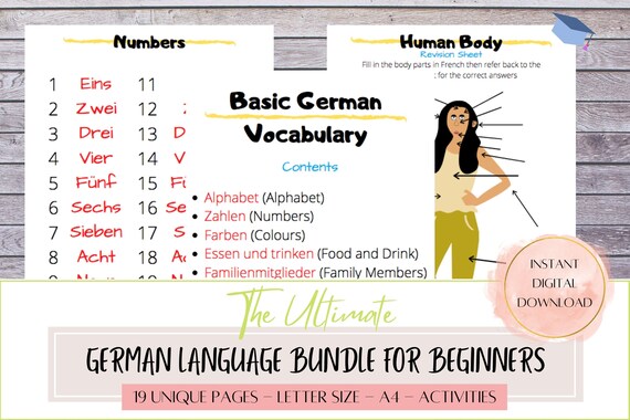 german language digital home learning printable resource pdf etsy