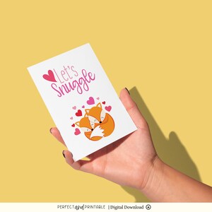 Romantische Liebeskarte für Partner | Valentinstage & Jahrestag druckbare | Freund/Freundin | Mann/Frau | Lass uns kuscheln | Digitaler Download