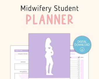 Student Midwife Planner | Academic Undated Planner | Study Organiser | Digital Planner | Midwifery Printable Planner | Digital Download