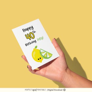40th Birthday Card | Happy 40th Birthday For Friend, Best Friend, Bestie | Forty Milestone Printable | Card for Him/Her | Digital Download
