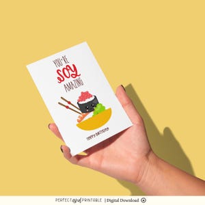 Cartão de aniversário do sushi | Para ele/ela | cartão para amigo | Você é incrível | Amante de sushi para impressão | Feliz aniversário | Download digital