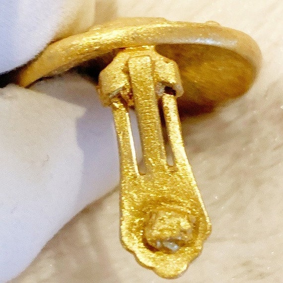 Authentic Vintage Christian Dior Gold Clip-on Ear… - image 3