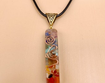 Womens Jewelry Natural Gemstones Copper Orgonite Chakra Healing Pendant Necklace