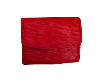 Vintage Louis Vuitton Womens Red Epi Leather Coin Purse Holder Envelope Wallet