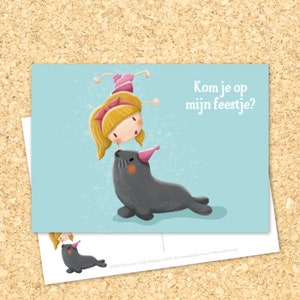Viens à ma fête. Carte postale