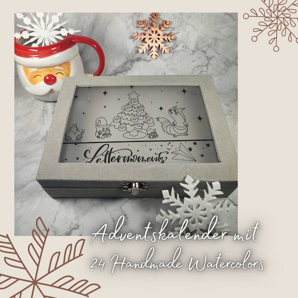 Bis 25.11 Adventskalender 2023 Half & Quarter Pan | Watercolors | Aquarellfarben | Wasserfarben | 24 Farben