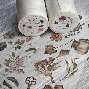 Washi Tape mit verschiedenen Mustern – perfekt als MaskingTape oder für Journaling 5 Meter Rolle besonders Breit, Blumenwashi tape #2037