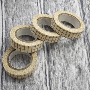 Grid Washi Tape Cremefarben – perfekt als MaskingTape oder für Journaling 10Meter auf der Rolle schön Schmal und Beschreibbar #2038