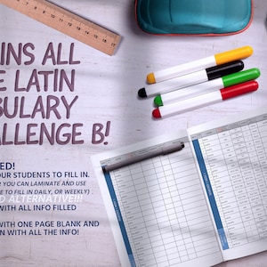Ch B Henle Latin: Challenge B Henle Vocab DryErase Worksheets FlashCard Alt