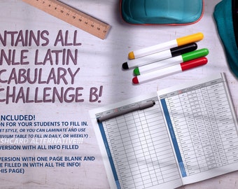 Henle Latin Vocab Worksheets: Challenge B Flashcard Alternative (PDF)