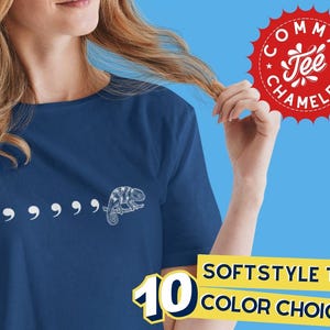 Comma Chameleon T-Shirt, Funny Teacher Shirt, Homeschooling Tee, Education Gift, Unisex Softstyle Top