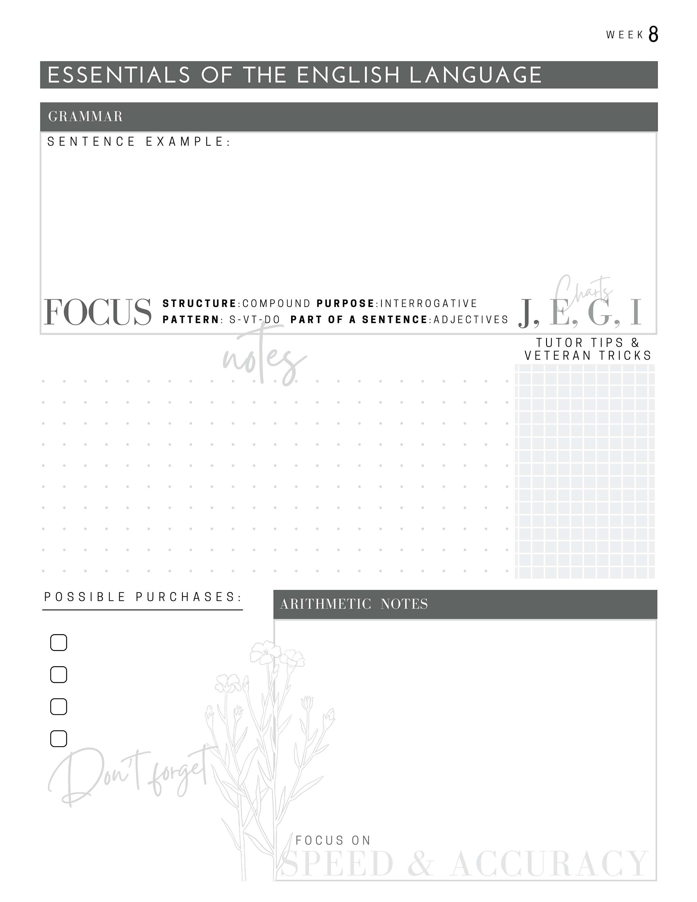 English Essentials Planner 24/25 Cycle 1 Essentials Planner Community Minutes for Classical ...