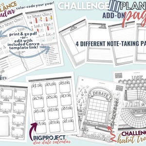 NEW Challenge 3 Add-On, Calendar, Trackers, Notes & More, CC Classical Conversations, Editable Calendar