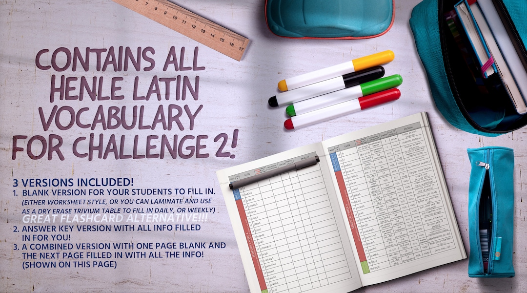 Ch 2 Henle 1 & 2 Latin: CC Challenge 2 Henle Vocab Worksheets Flash ...
