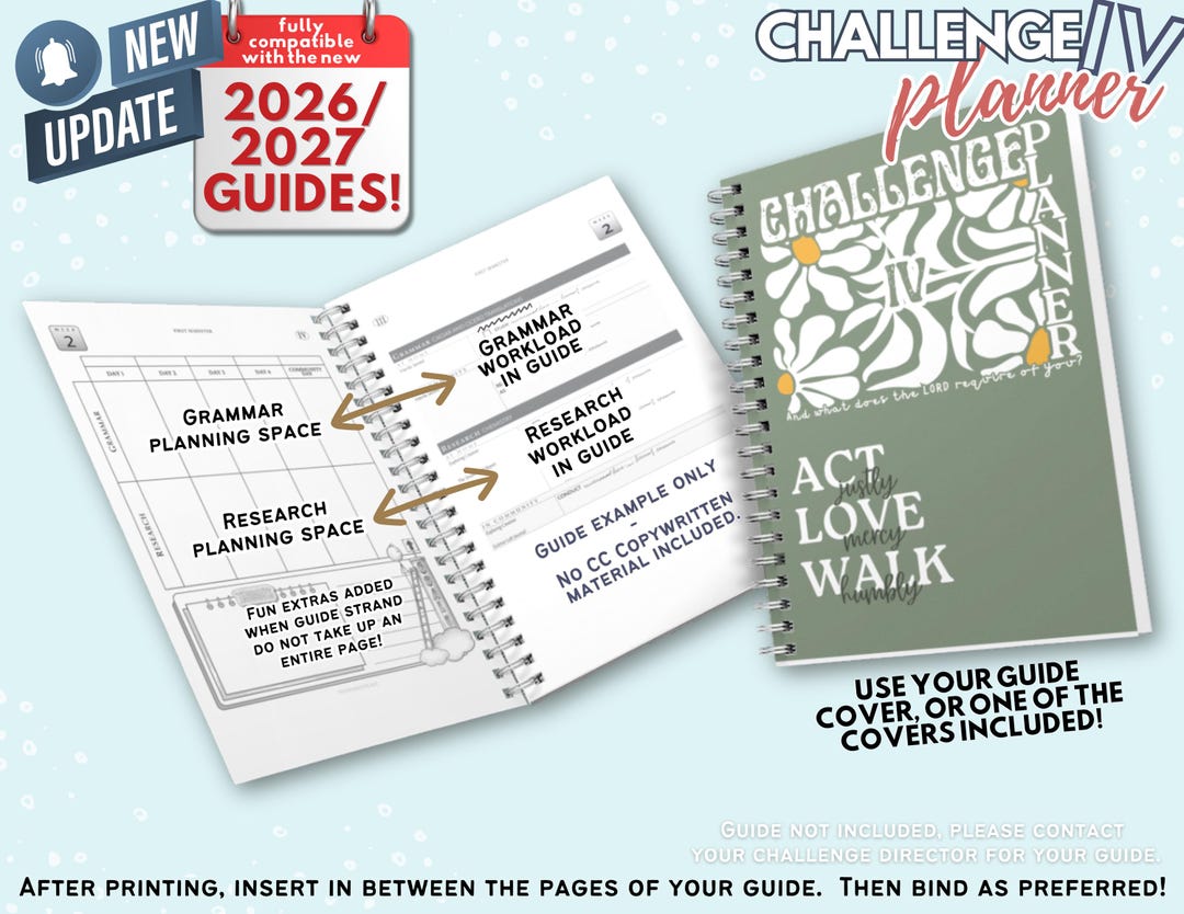 26/27 Classical Conversations Challenge 4 Student Planner (digital ...