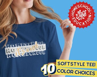 Homeschool Its a Verb Unisex Softstyle T-Shirt Fun Homeschool Tee