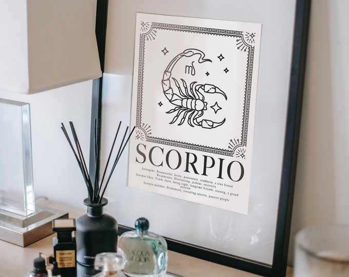 Zodiac / Horoscope / Astrology/ Star Sign Wall Art / Print / Aries Taurus Gemini Cancer Leo Virgo Libra Scorpio Sagittarius Aquarius Pisces