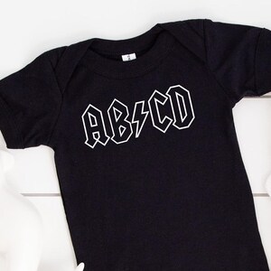 子供用 ACDC パロディー ワンジー、ロック シャツ、ロック、ロックンロール、音楽、ヘビーメタル、面白い幼児服、面白いロック シャツ、かわいいベビー シャツ。