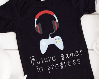 Gamer in Progress Onsie, Newborn Gift, Infant Clothing, Cute Baby Onsie, Baby Clothes, Baby Shower Gift, New Baby Gift,  Newborn Gift