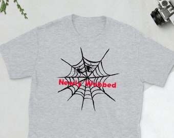Newly Webbed TShirt, Halloween Wedding Gift, Halloween Couple Shirt, Wife and Husband Shirt, His and Hers Wedding Shirts, Unisex Shirts