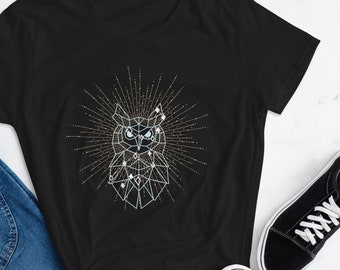 Owl T-shirt, Night Owl Shirt, Constellation Shirt, Graphic Tee, Galaxy Shirt, Owl Clothing, Birthday Gift Idea, Bird T-shirt, Cute T-shirt